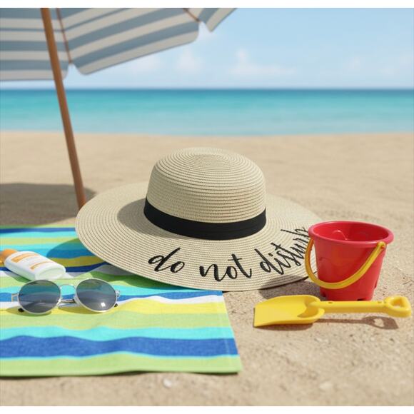 Do not disturb - Floppy Sun Hat | Wide Brim | Straw Beach Hat - easy travel - Picture 11 of 16